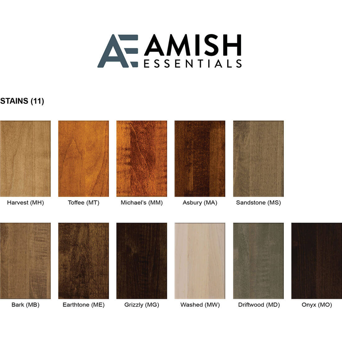 Archbold Furniture Amish Essentials Maple Stains