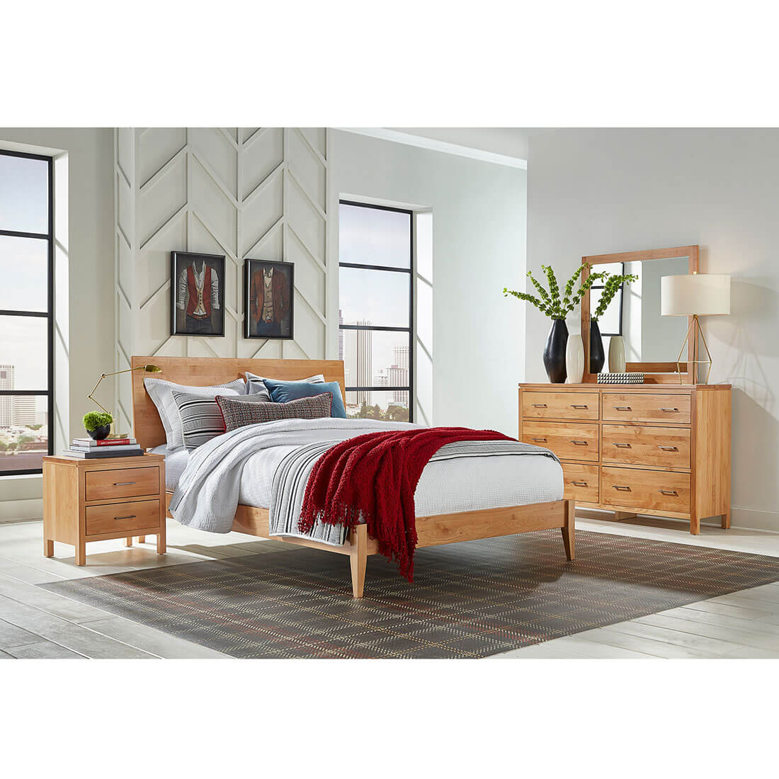 Archbold Furniture 2 West Modern Platform Queen Bed Bedroom Collection