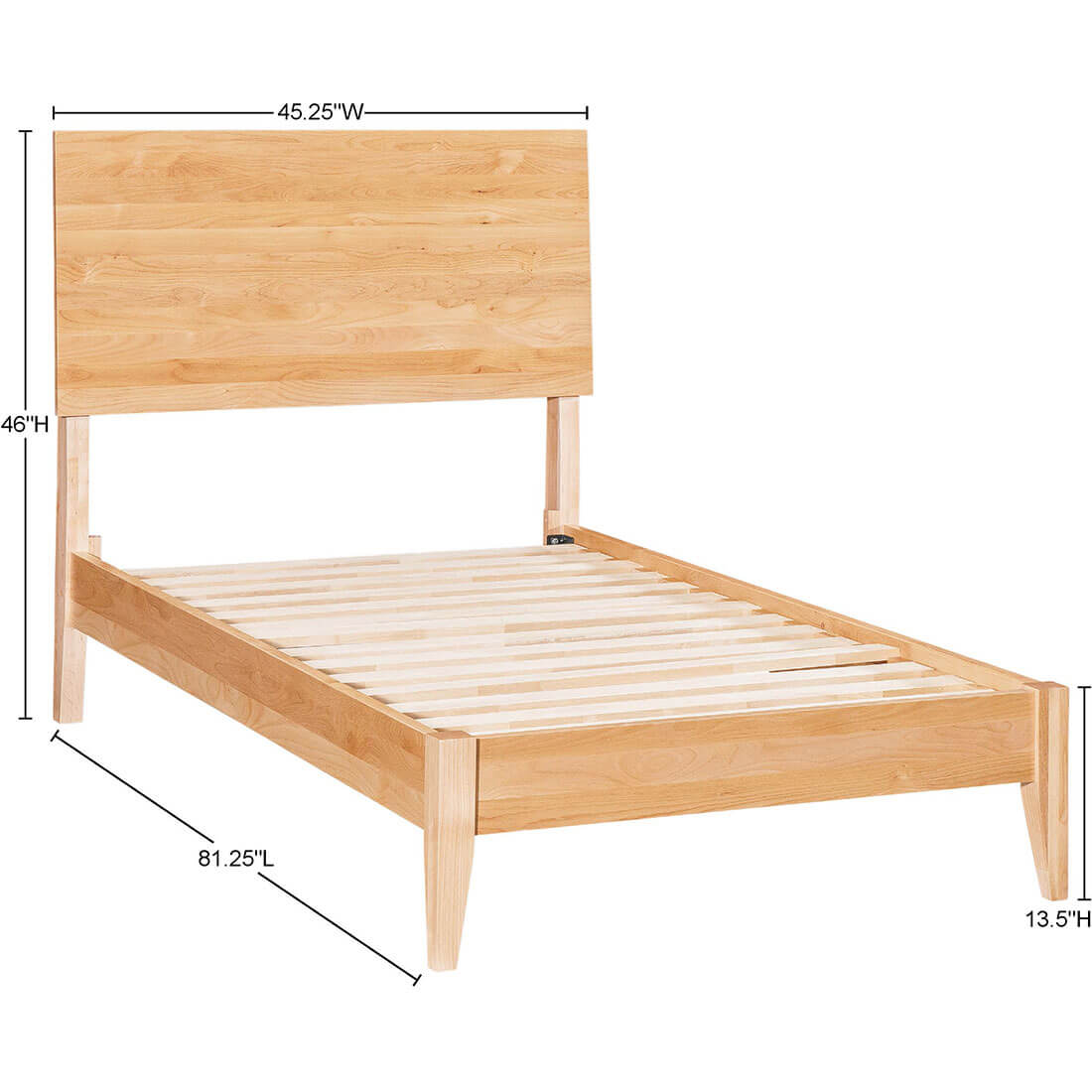Archbold Furniture 2 West Modern Platform Twin Bed Frame