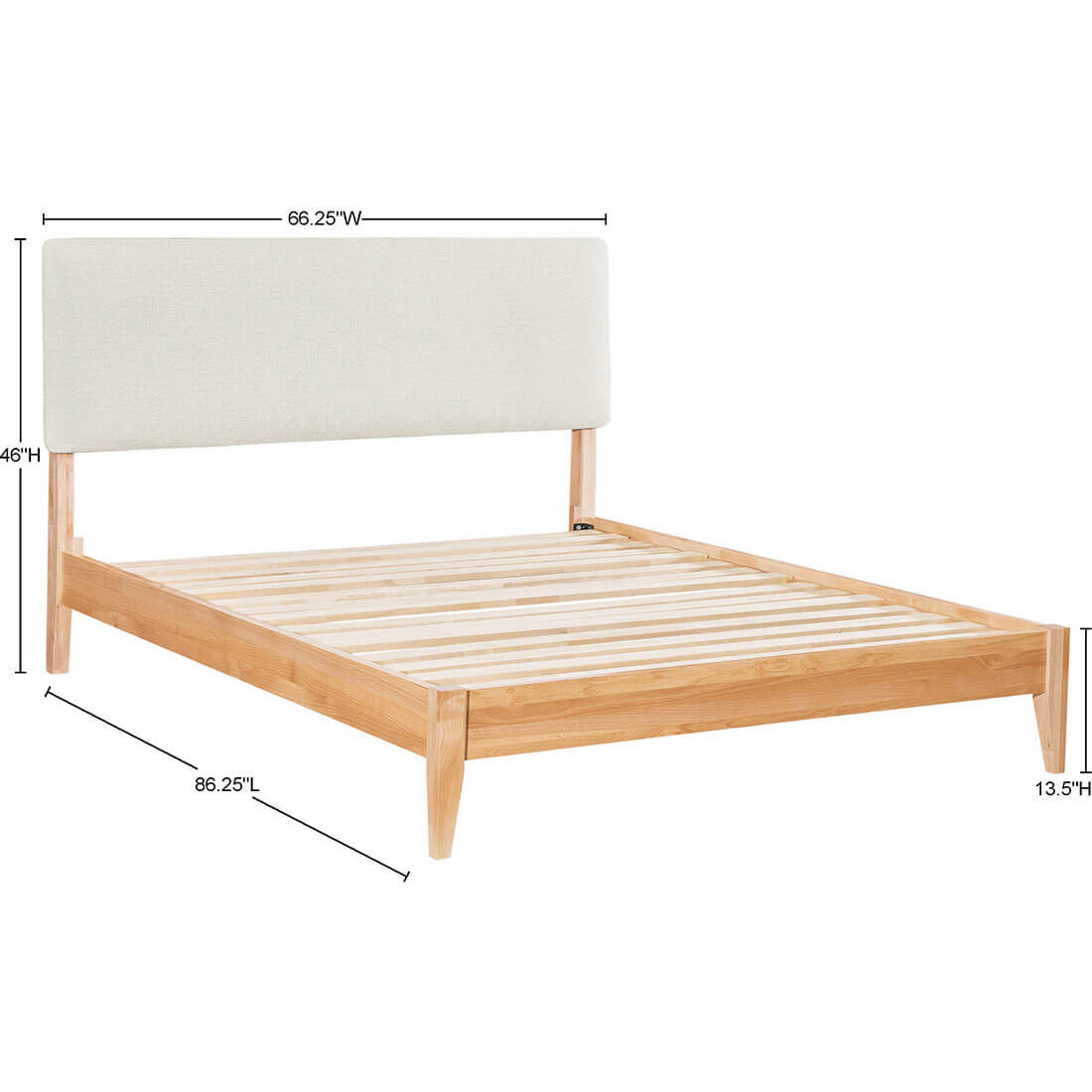 Archbold Furniture 2 West Modern Platform Upholstered Queen Bed Frame