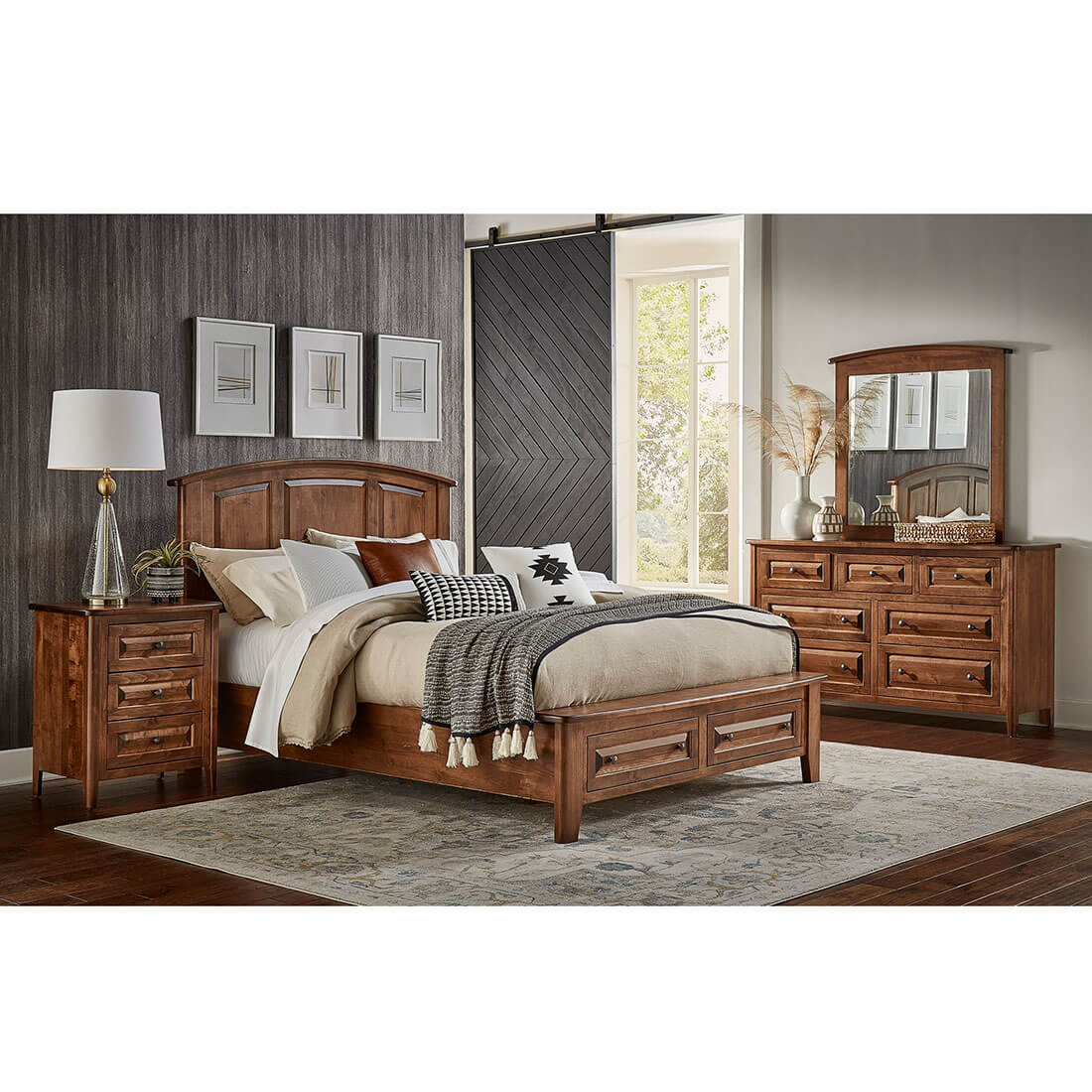 Archbold Furniture Amish Essentials Carson Arched Panel King Headboard Bedroom Collection 2