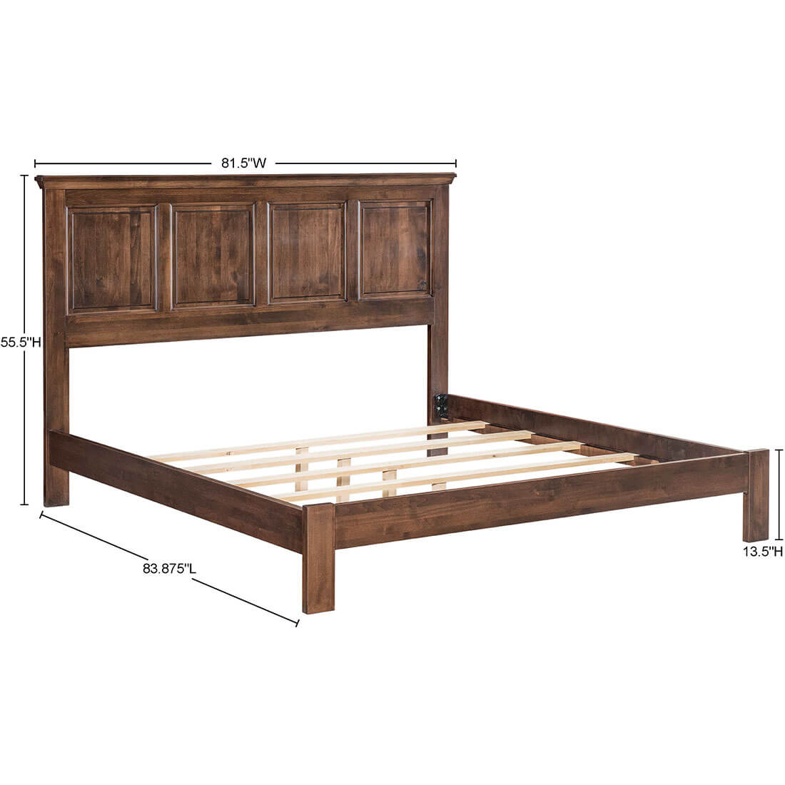 Archbold Furniture Heritage Raised Panel King Bed Low Footboard Frame