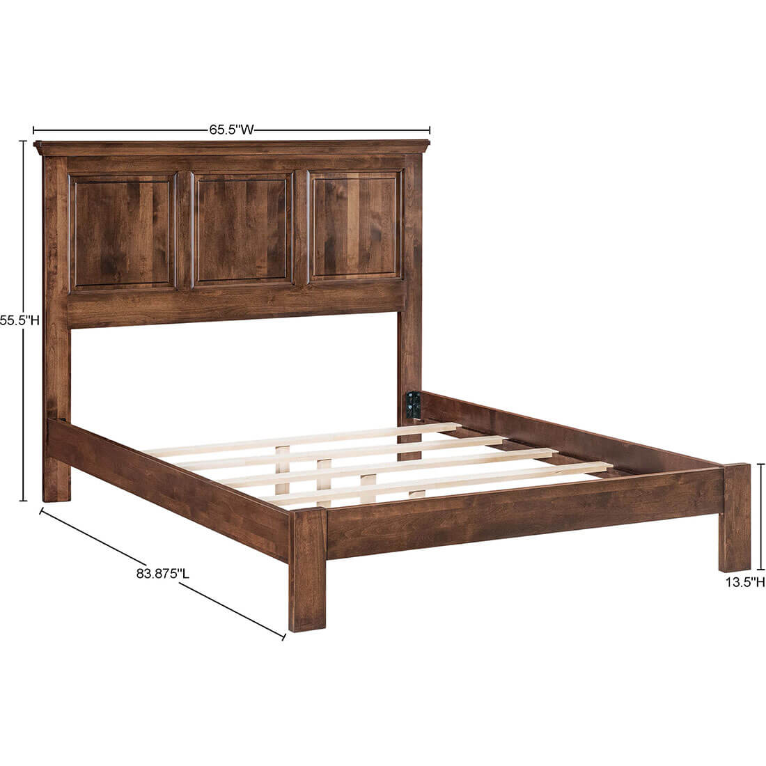 Archbold Furniture Heritage Raised Panel Queen Bed Low Footboard Frame