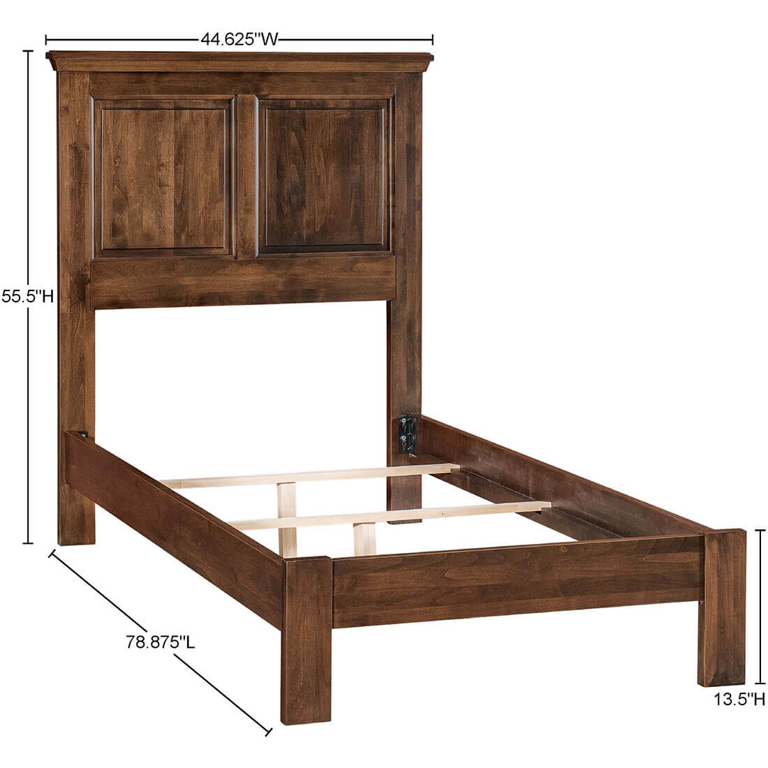 Archbold Furniture Heritage Raised Panel Twin Bed Low Footboard Frame