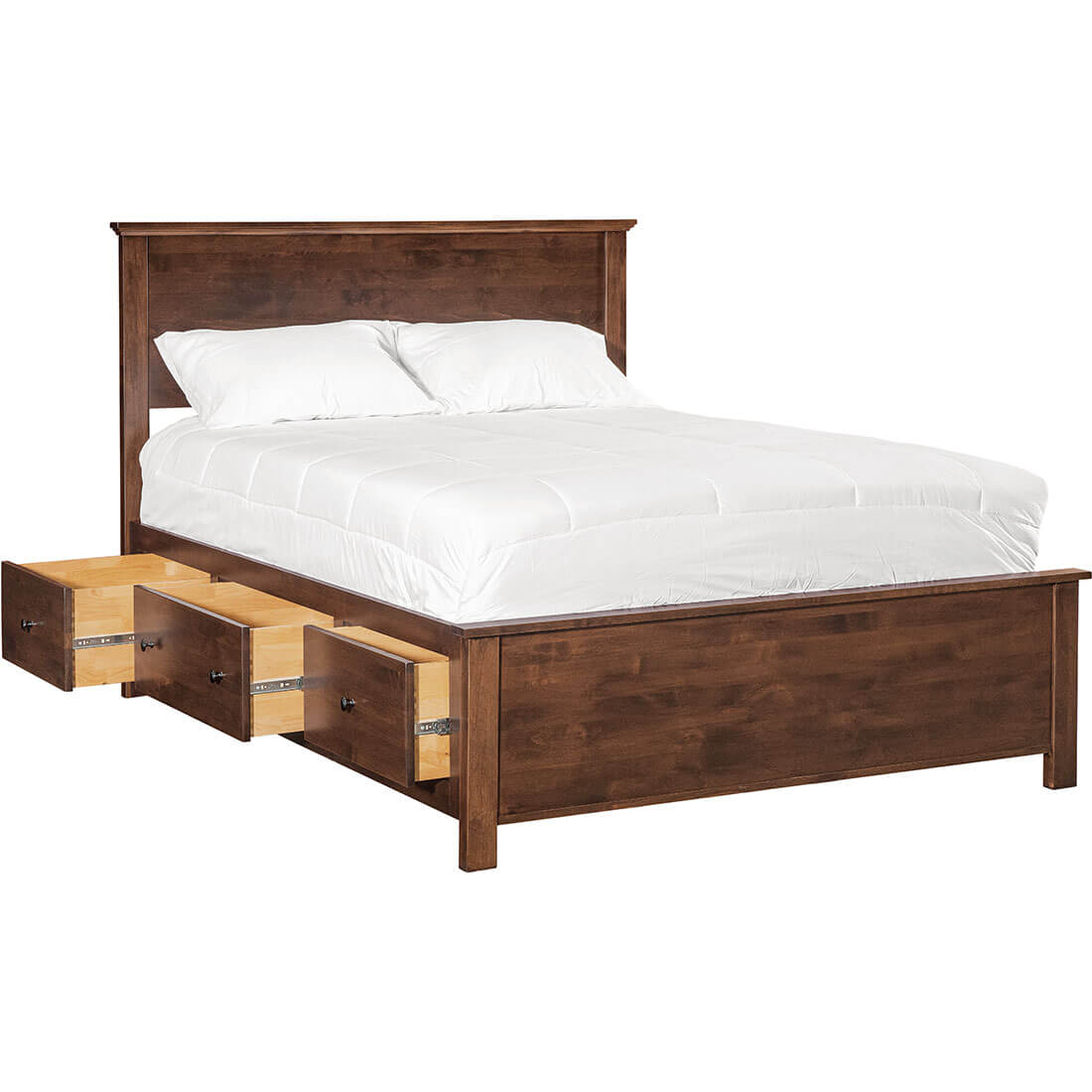 Archbold Furniture Portland Plank Full Bed Storage Pedestals 51288 62220 62270