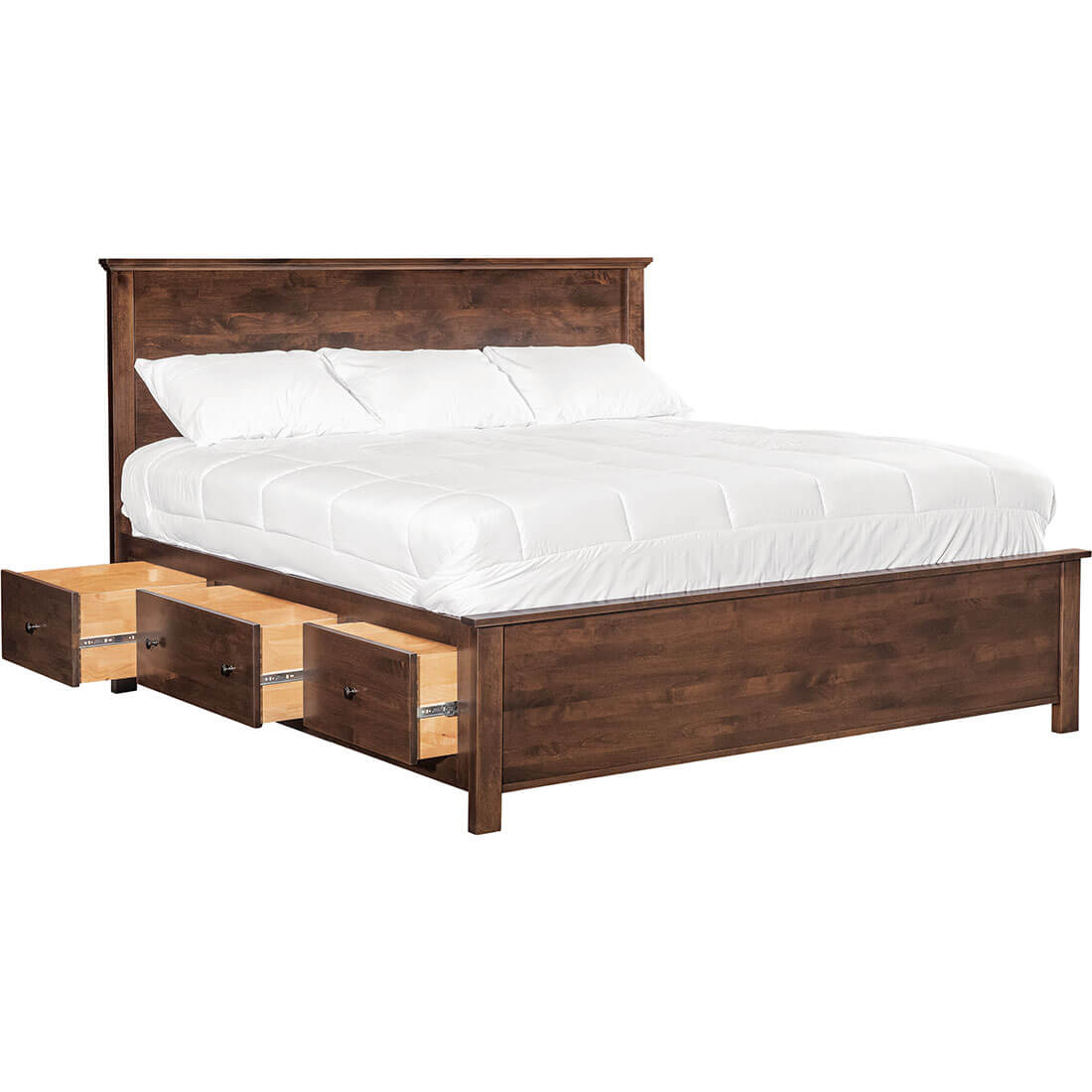 Archbold Furniture Portland Plank King Bed Storage Pedestals 51299 62320 62470
