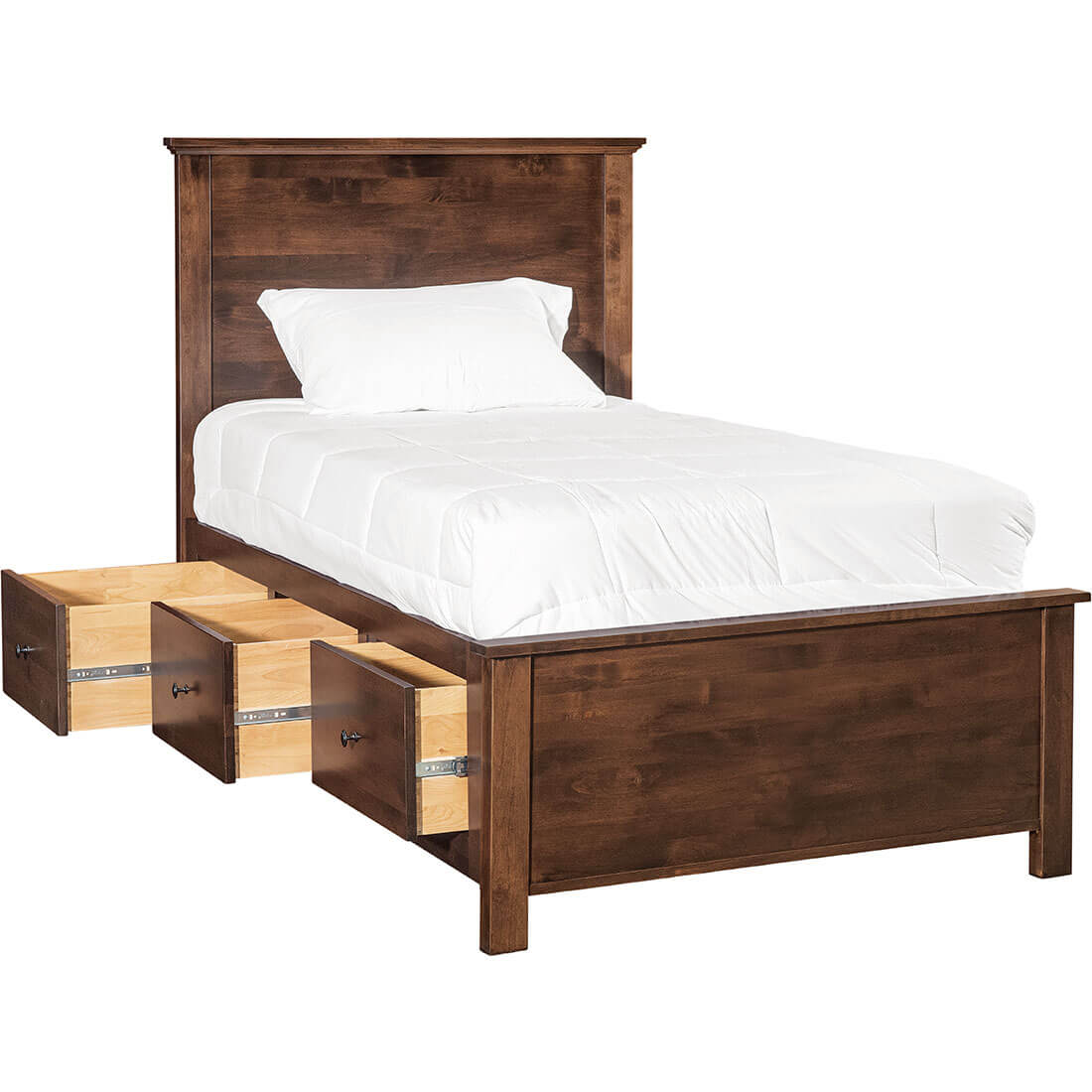 Archbold Furniture Portland Plank Twin Bed Storage Pedestals 51278 T62220