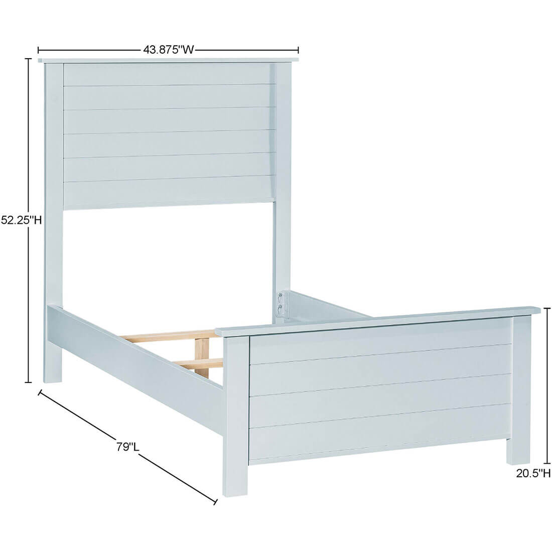 Archbold Furniture Portland Shiplap Twin Bed Frame