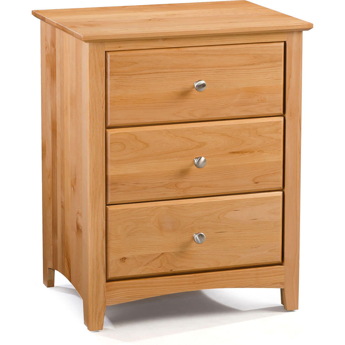Archbold Furniture Shaker 3 Drawer Wide Nightstand 2