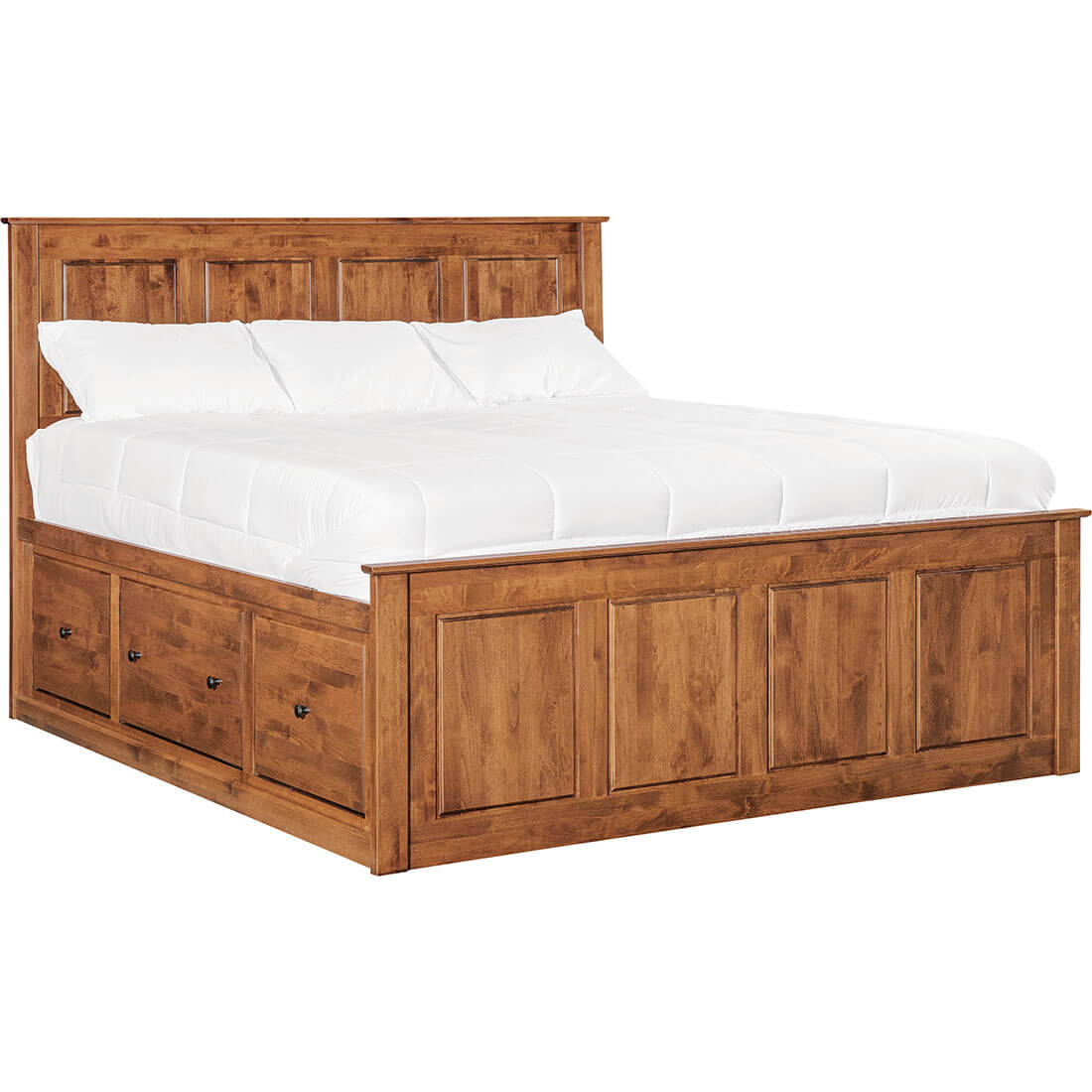 Archbold Furniture Shaker King Shaker Chest Bed Tall 6 Drawer 3 Drawer Pedestal and Raised Panel HB FB 60320 60330 60472 60412 60470