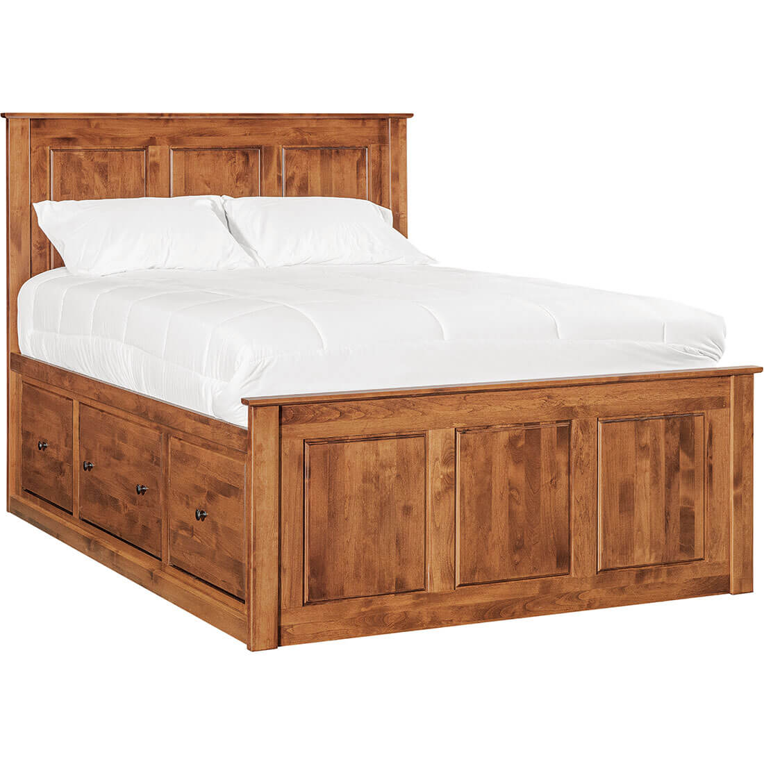 Archbold Furniture Shaker Queen Shaker Chest Bed Tall 6 Drawer 3 Drawer Pedestal and Raised Panel HB FB 60330 60320 60370 60372 60312