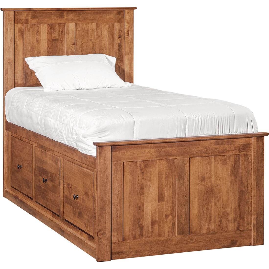 Archbold Furniture Shaker Twin Shaker Chest Bed Tall 6 Drawer 3 Drawer Pedestal and Raised Panel HB FB T60120 T60130 60112 60172