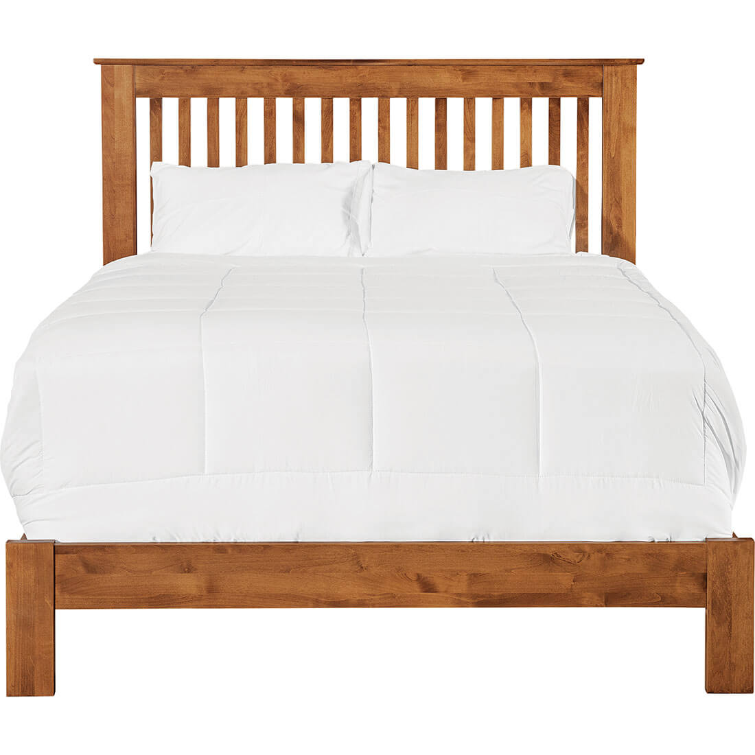 Archbold Furniture Shaker Slat Queen Bed Low Footboard Front View