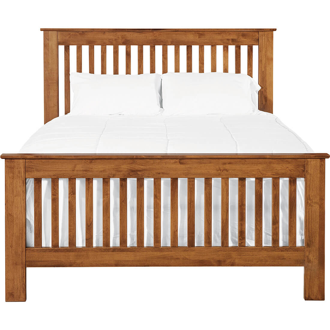 Archbold Furniture Shaker Slat Full Bed Tall Footboard Front View