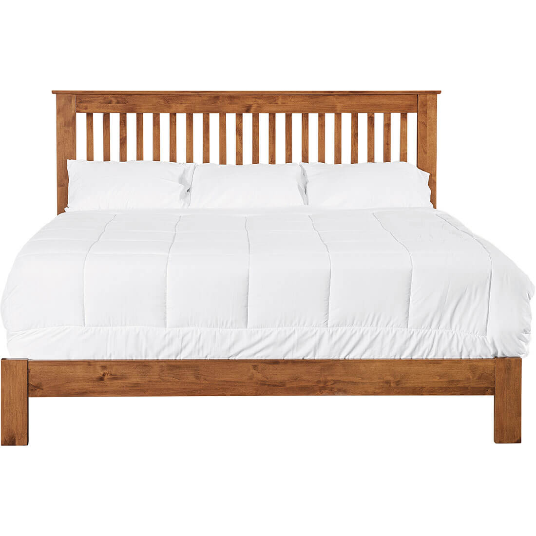 Archbold Furniture Shaker Slat King Bed Low Footboard Front View