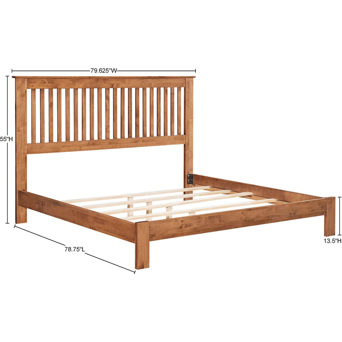 Archbold Furniture Shaker Slat King Bed Low Footboard Specs