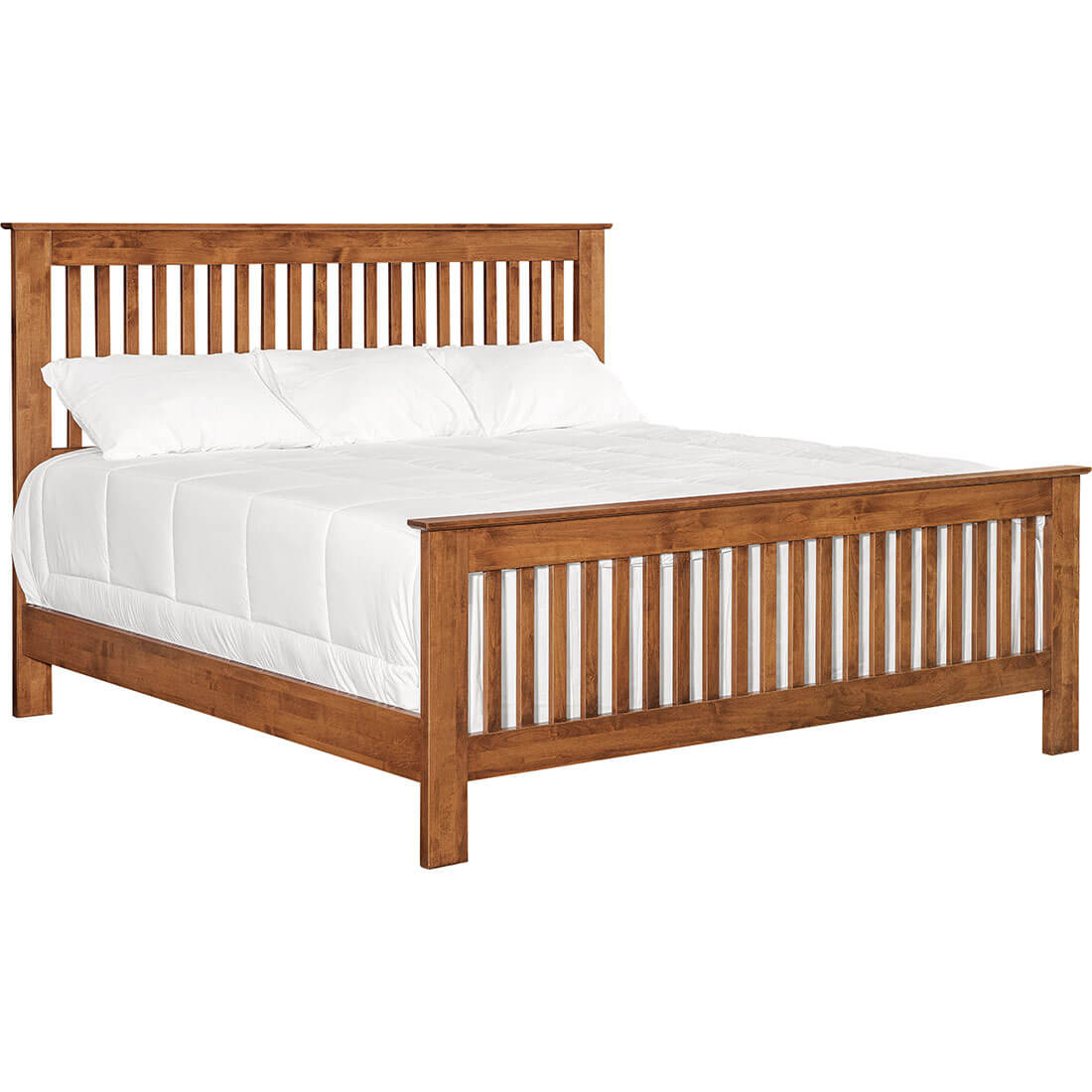 Archbold Furniture Shaker Slat King Bed Tall Footboard 61254 612991