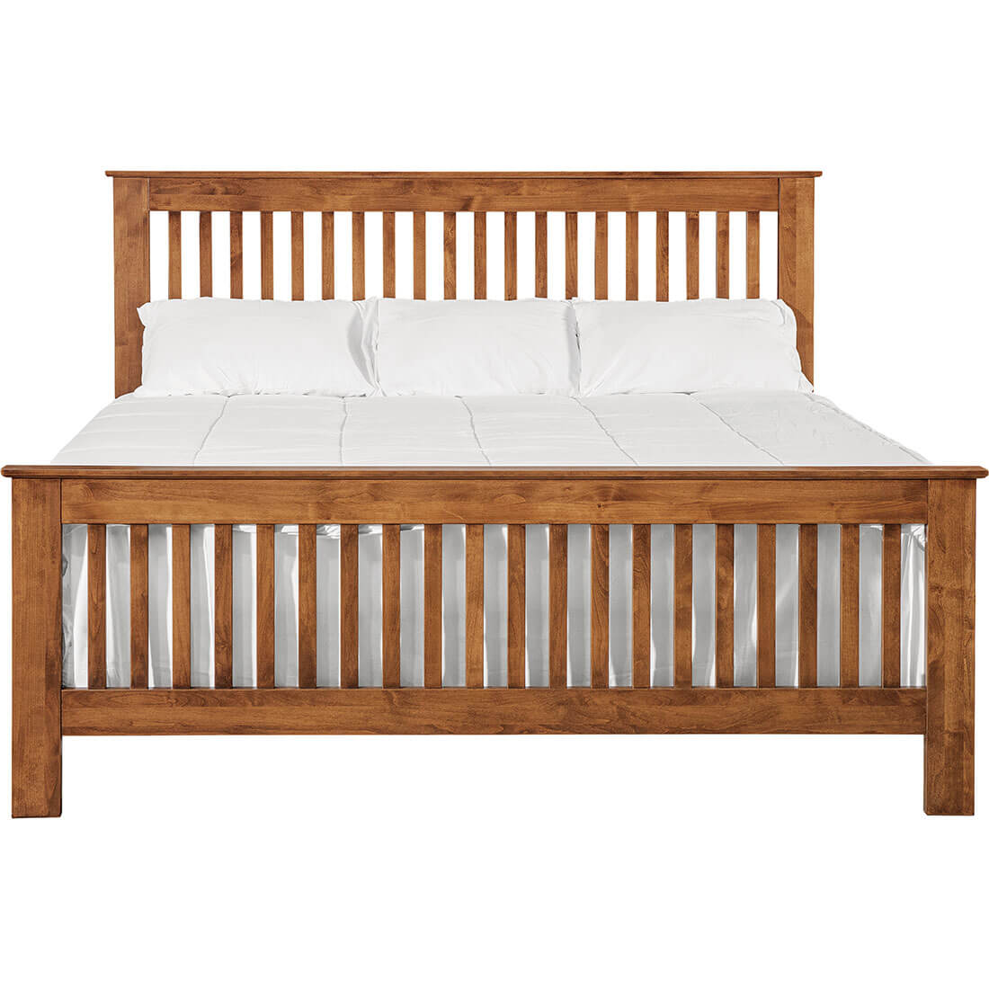 Archbold Furniture Shaker Slat King Bed Tall Footboard Front View
