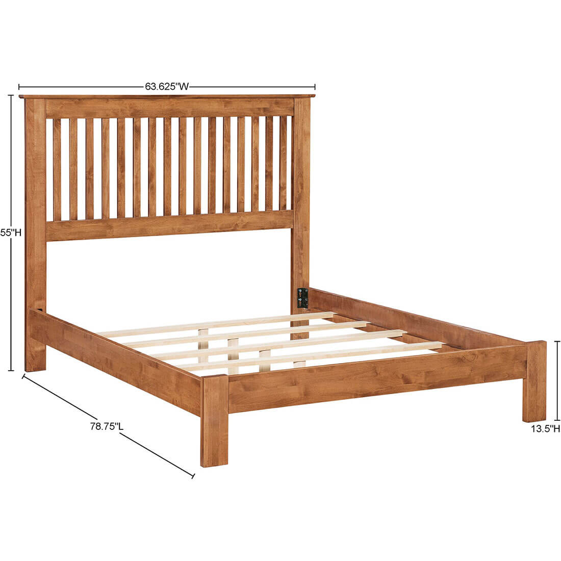 Archbold Furniture Shaker Slat Queen Bed Low Footboard Specs