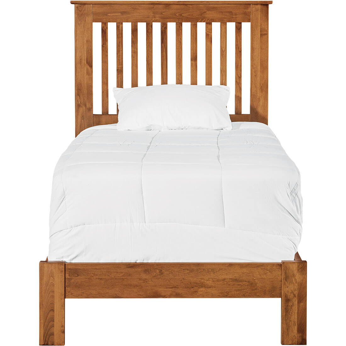 Archbold Furniture Shaker Slat Twin Bed Low Footboard Front View