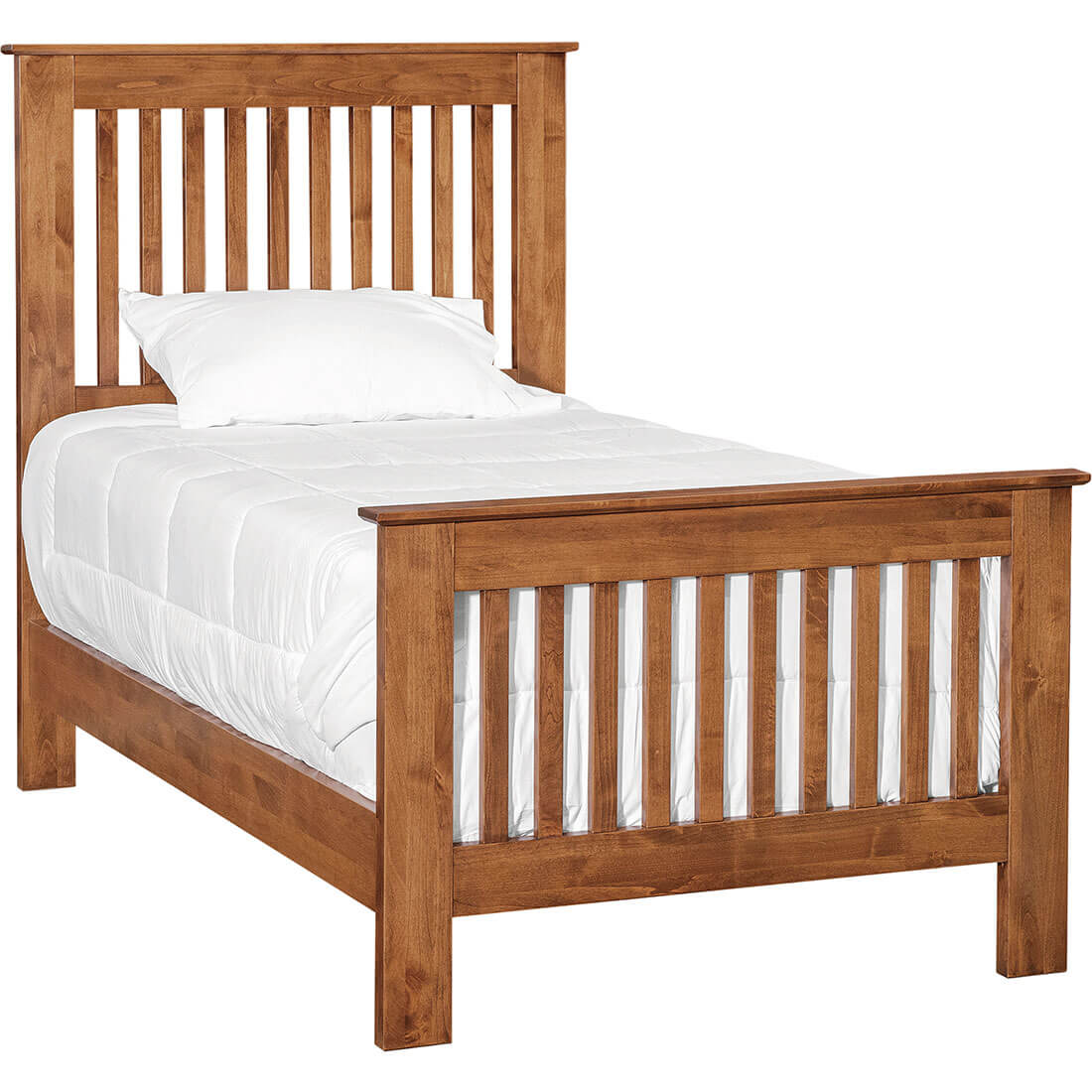 Archbold Furniture Shaker Slat Twin Bed Tall Footboard 61233 612781