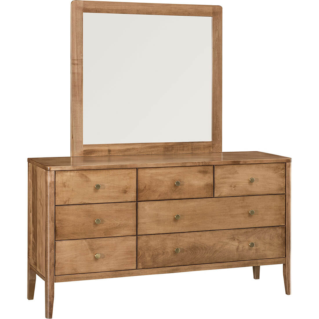 Archbold Furniture Amish Essentials Warren 7 Drawer Dresser with Mirror