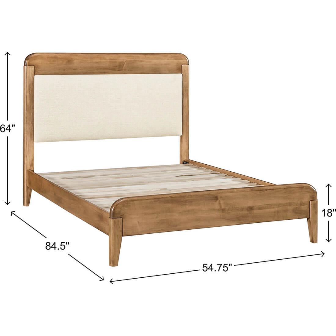 Archbold Furniture Amish Essentials Warren Platform Upholstered Queen Bed Dimensions