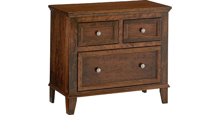 Archbold Furniture Amish Essentials Belmont 3 Drawer Wide Nightstand 32231