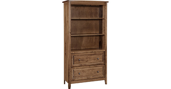 Archbold Furniture Amish Essentials Carson 36x84 Bookcase with 2 Drawers 43684DR