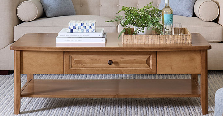 Archbold Furniture Amish Essentials Carson Rectangle Coffee Table One Drawer 4829