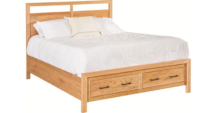 Archbold Furniture Amish Essentials Maverick Queen Storage Footboard Bed 33198, 33291, 332911