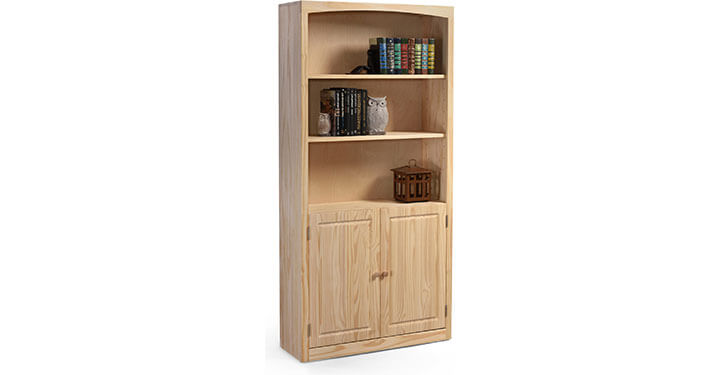 Archbold Furniture Pine Bookcase 36x72 Doors 3672D