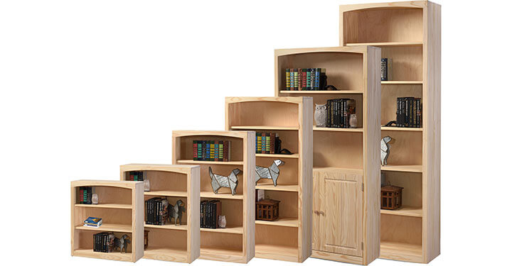Archbold Furniture Pine Bookcase 48x72 Doors 4872D