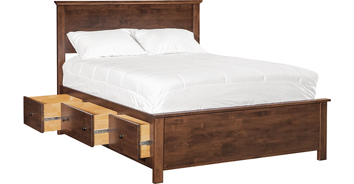 Archbold Furniture Portland Plank Queen Bed Storage Pedestals 51298, 62320, 62370