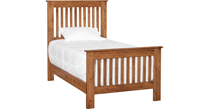 Archbold Furniture Shaker Slat Twin Bed Tall Footboard 61233 612781