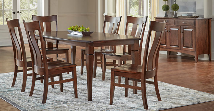 Archbold Furniture Amish Essentials 42x60 Boat Shape Top 4 Sided Taper Leg Table 4034260 400L02