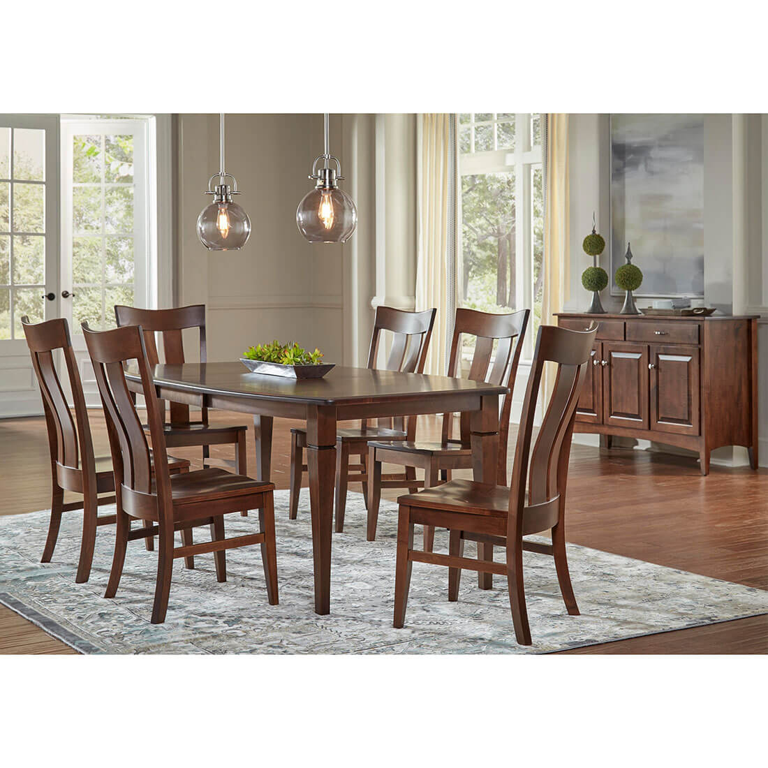 Archbold Furniture Amish Essentials 42x60 Boat Shape Top 4 Sided Taper Leg Table 4034260 400L02