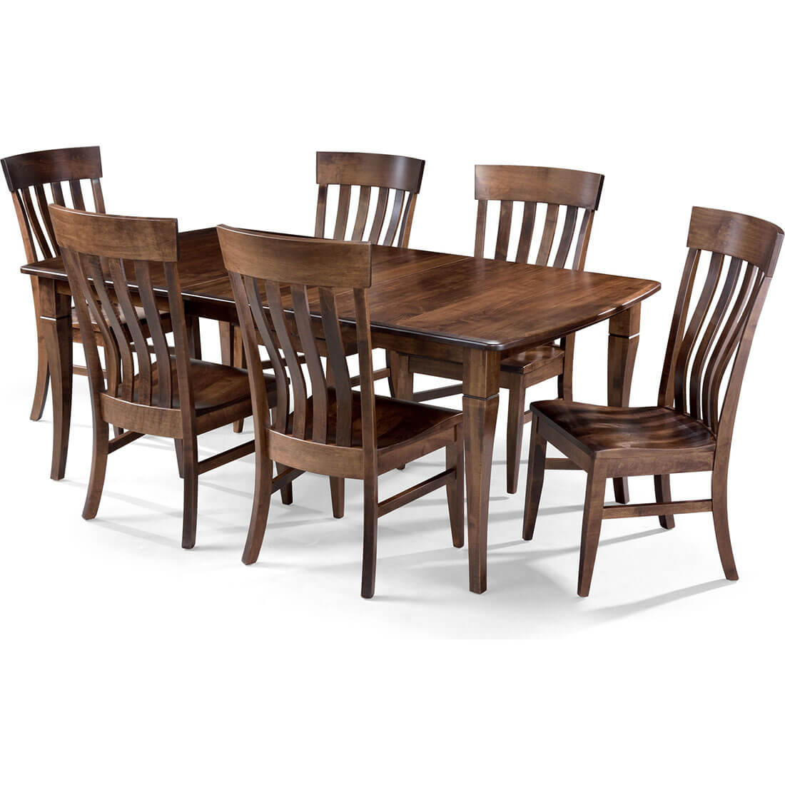 Archbold Furniture Amish Essentials 42x60 Bow End Top Flare Leg Table Set