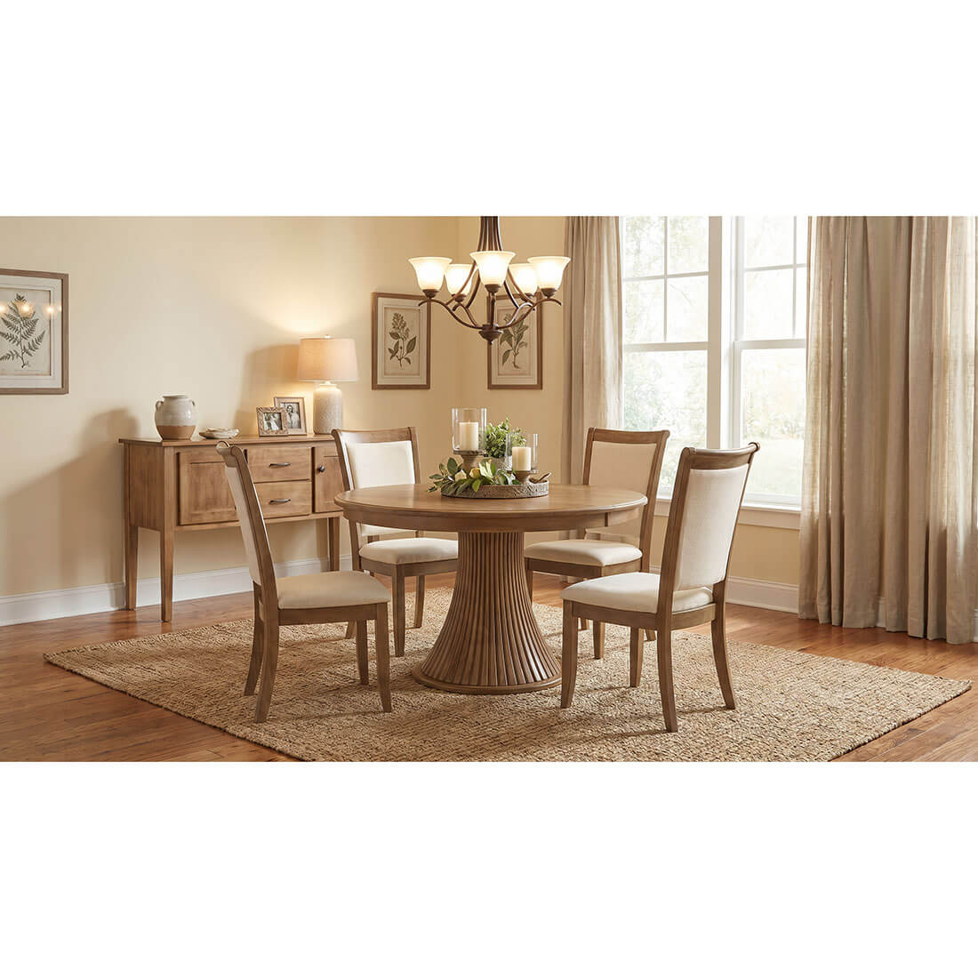 Archbold Furniture Amish Essentials Fluted Pedestal Table Dining Room Collection 2
