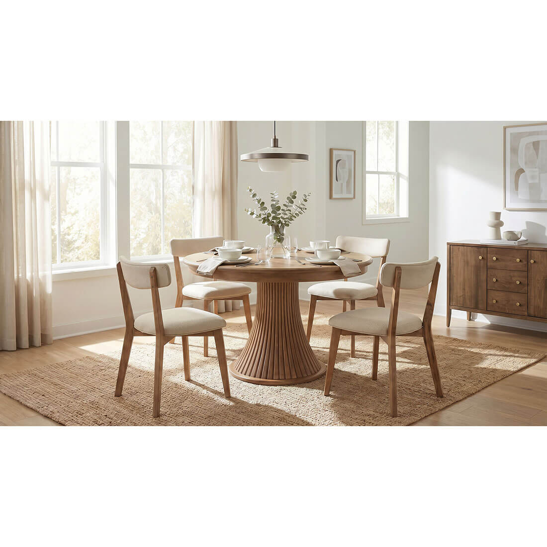Archbold Furniture Amish Essentials Fluted Pedestal Table Dining Room Collection 3
