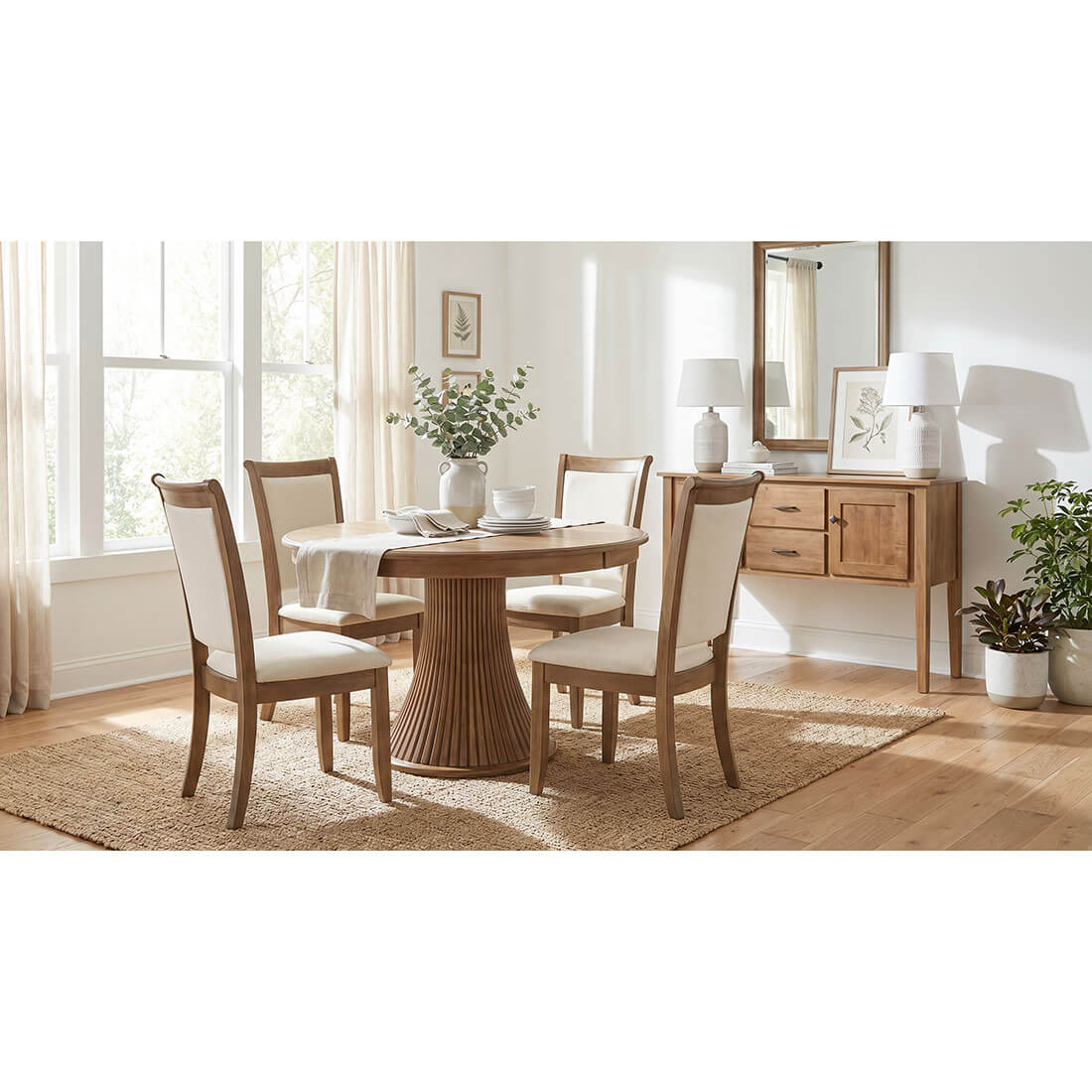Archbold Furniture Amish Essentials Fluted Pedestal Table Dining Room Collection