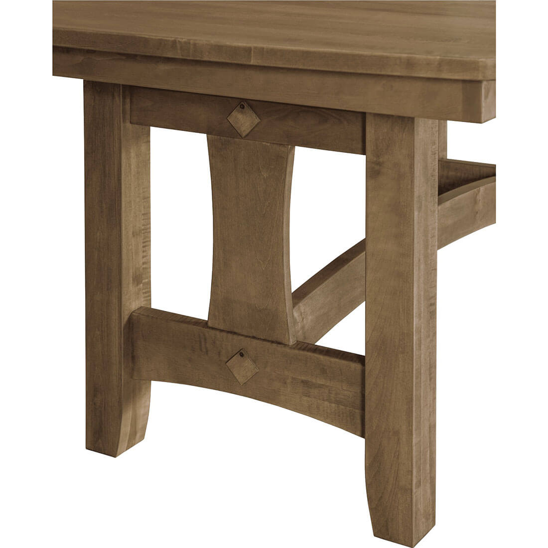 Archbold Furniture Amish Essentials Hawthorne Trestle Table 36x54 Solid Top Detail