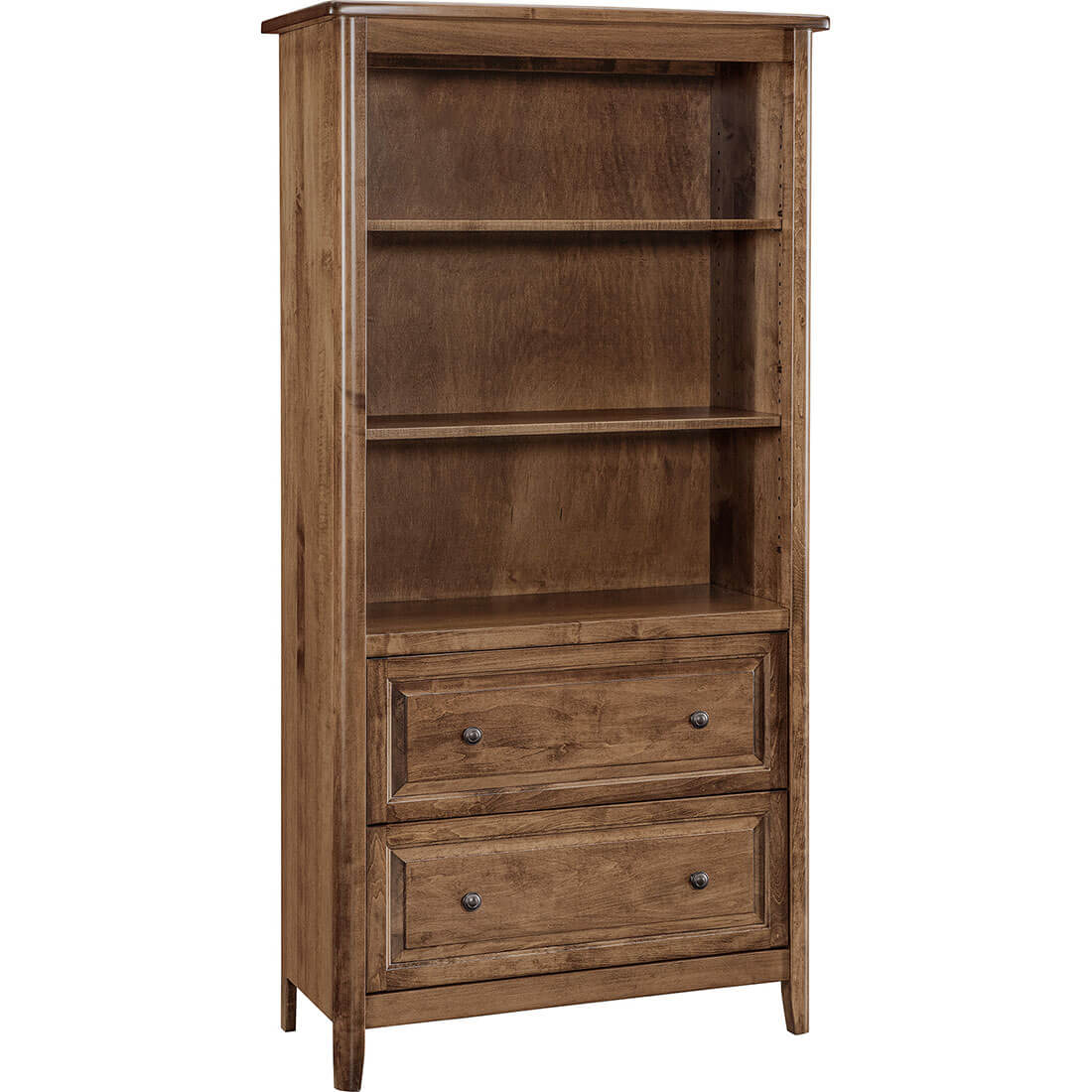 Archbold Furniture Amish Essentials Carson 36x84 Bookcase with 2 Drawers 43684DR