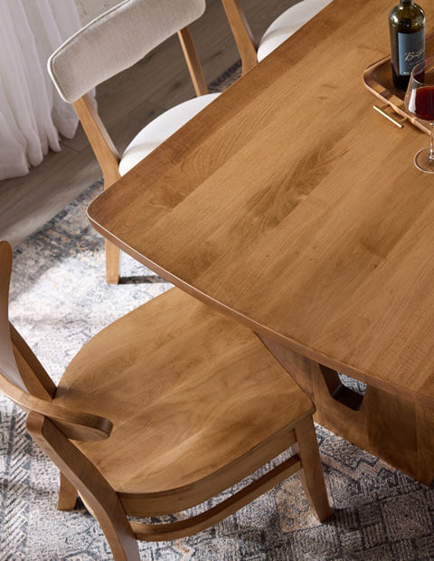 Archbold American Built Solid Wood Dining Room Furniture, Table and Chairs