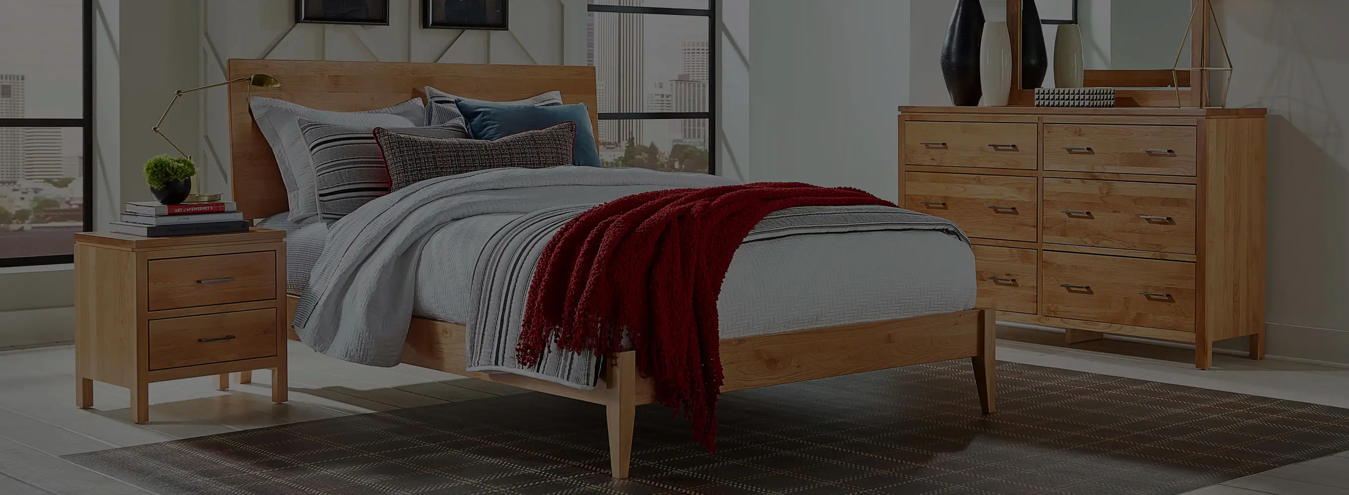 Archbold Furniture Solid Wood Bedroom Set with Bed, Dresser and Nightstand