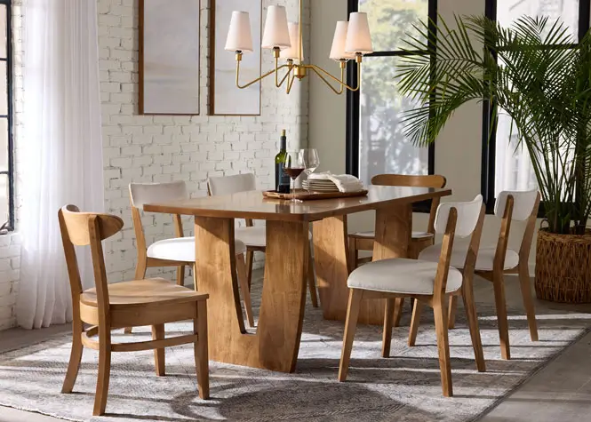 Amish Essentials Modern Maple Dining Room Furniture Set
