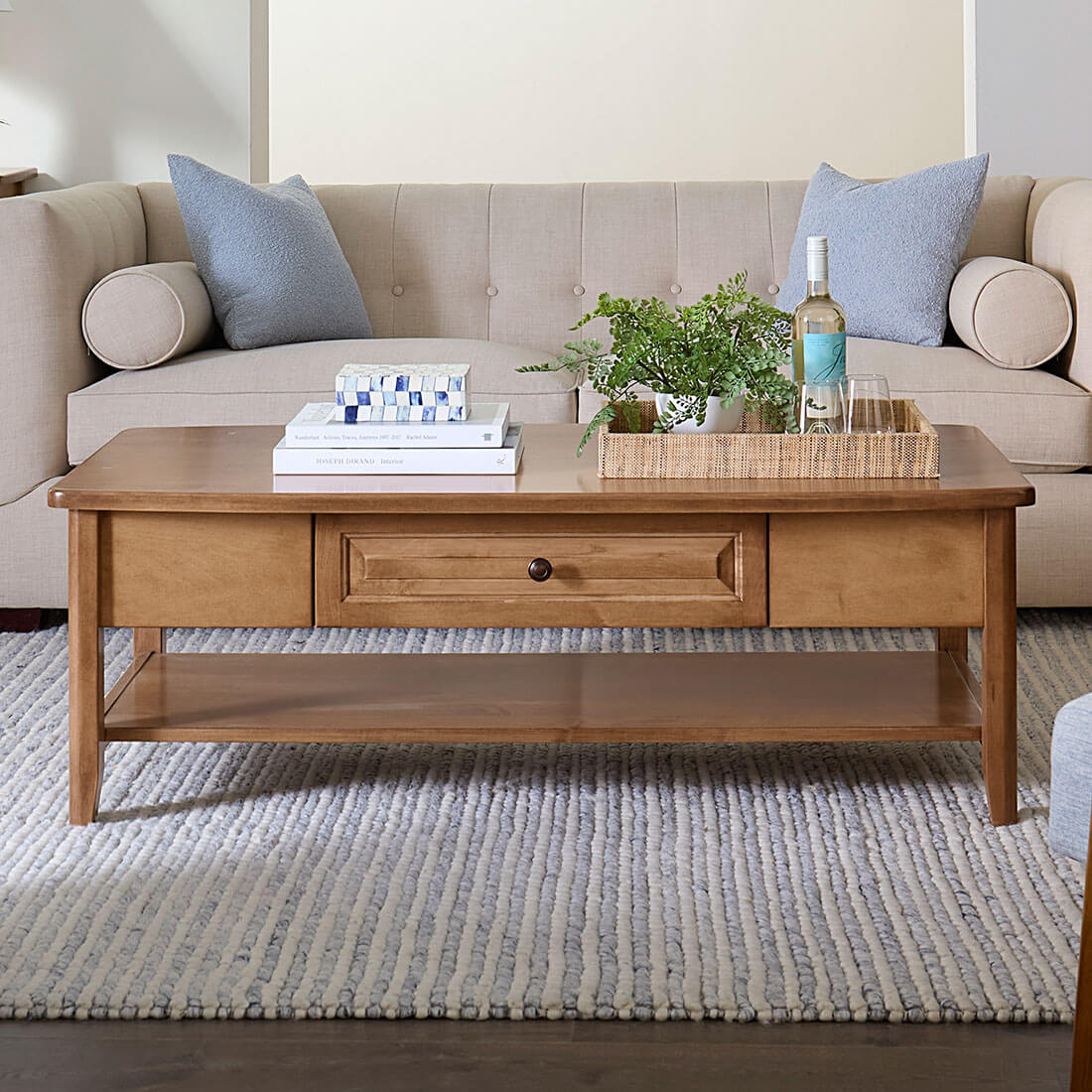Archbold Furniture Amish Essentials Carson Rectangle Coffee Table One Drawer 4829