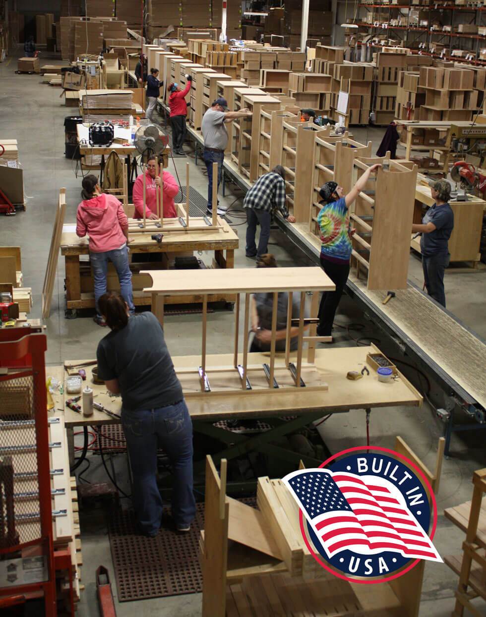 Archbold Furniture Assembly Floor Built in USA Solid Wood Case Goods