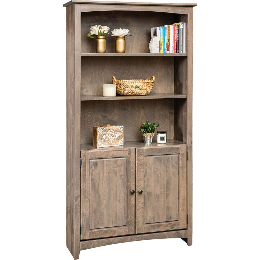 Archbold Furniture Alder Bookcase 36x72 Doors 63672D