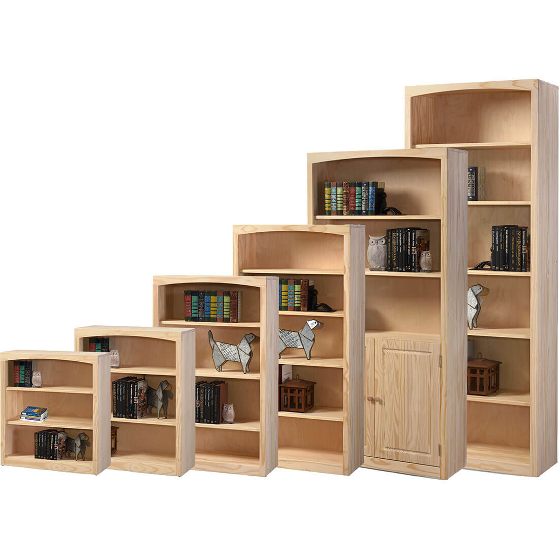 Archbold Furniture Pine Bookcase 24x84 Doors 2484D